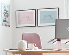 Poster Nähmaschine rose
