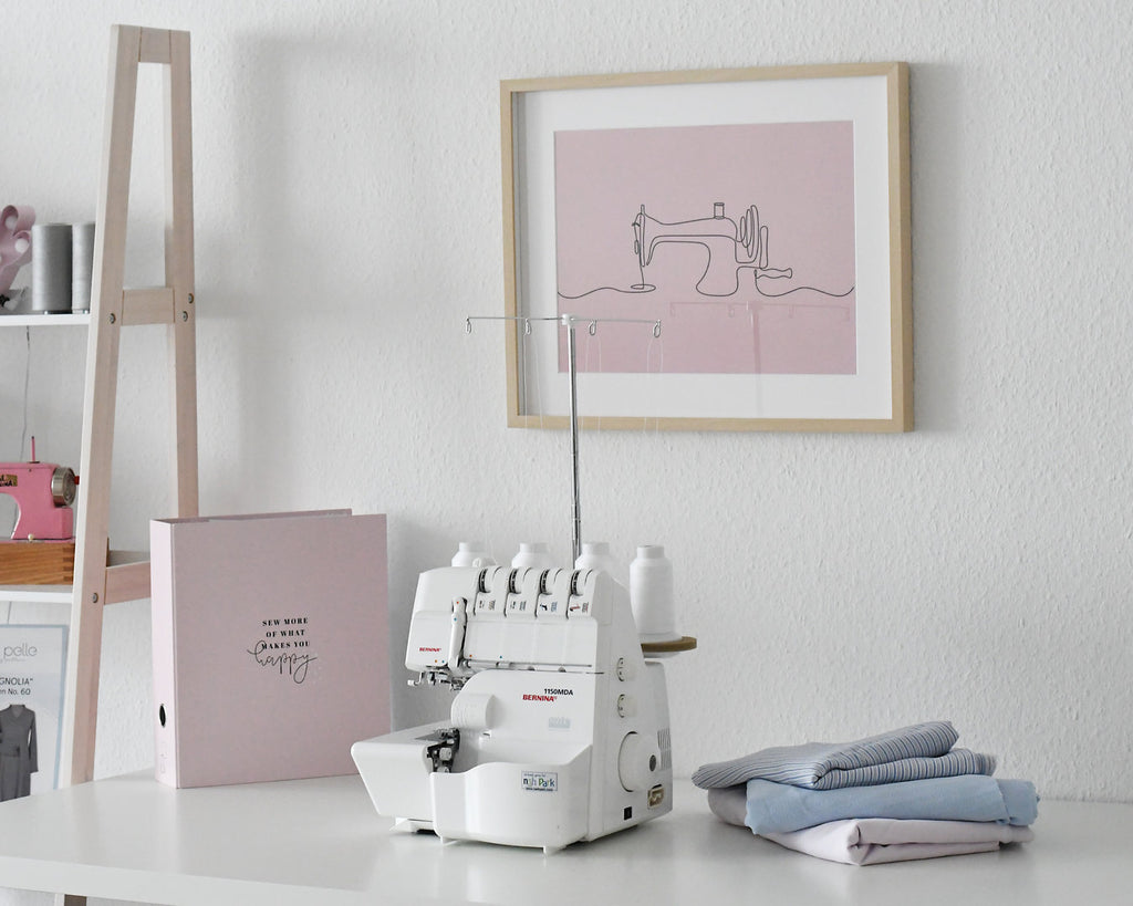 Poster Nähmaschine mauve