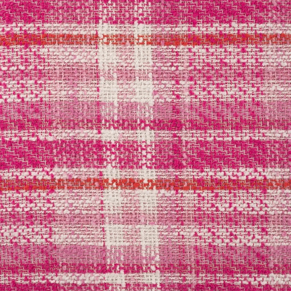 Bouclé grob gewebt - kariert rosa *Videovorstellung*