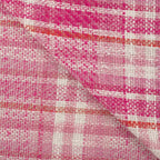 Bouclé grob gewebt - kariert rosa *Videovorstellung*