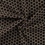 Baumwoll-Stickerei Blumenkreise - schwarz