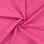 Baumwollstoff mit Loch-Stickerei "Zickzack" - fuchsia