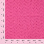 Baumwollstoff mit Loch-Stickerei "Zickzack" - fuchsia