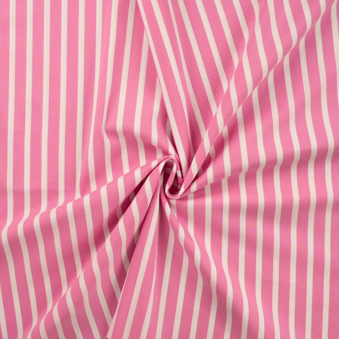 Baumwoll Mischgewebe gestreift - rosa