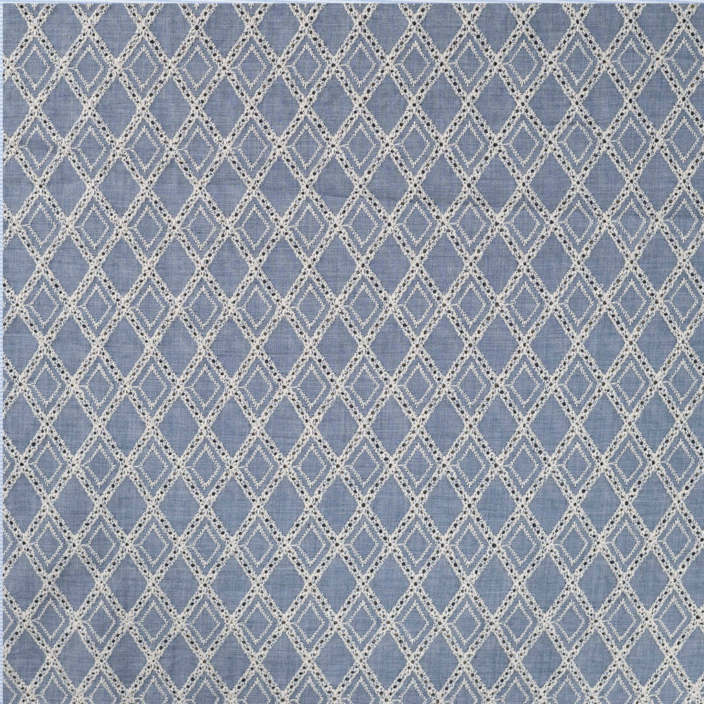 Baumwoll-Voile mit Ornament-Stickerei - denim
