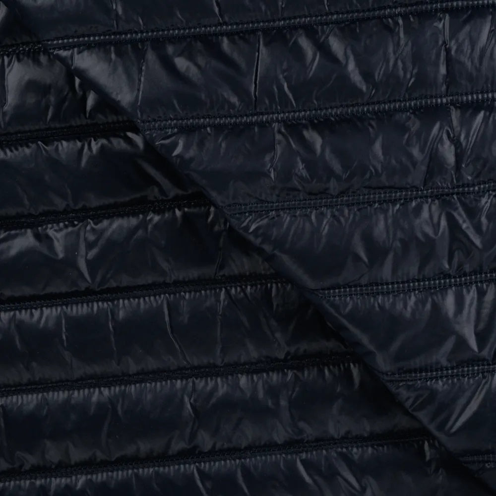 Wattierter Steppstoff Streifen - navy *Videovorstellung*