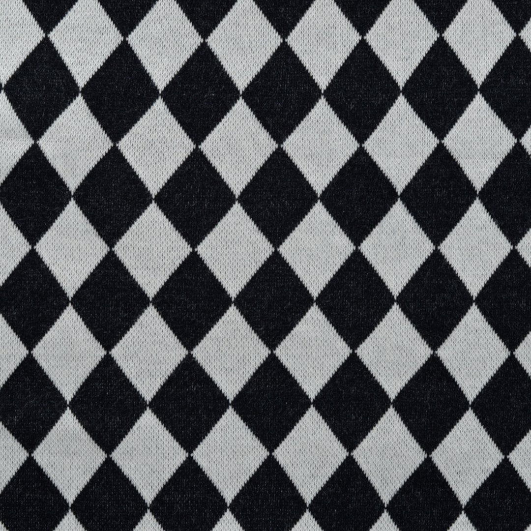 Jacquard Strick black&white - Harlekin *Videovorstellung* - Reststück 2,7M