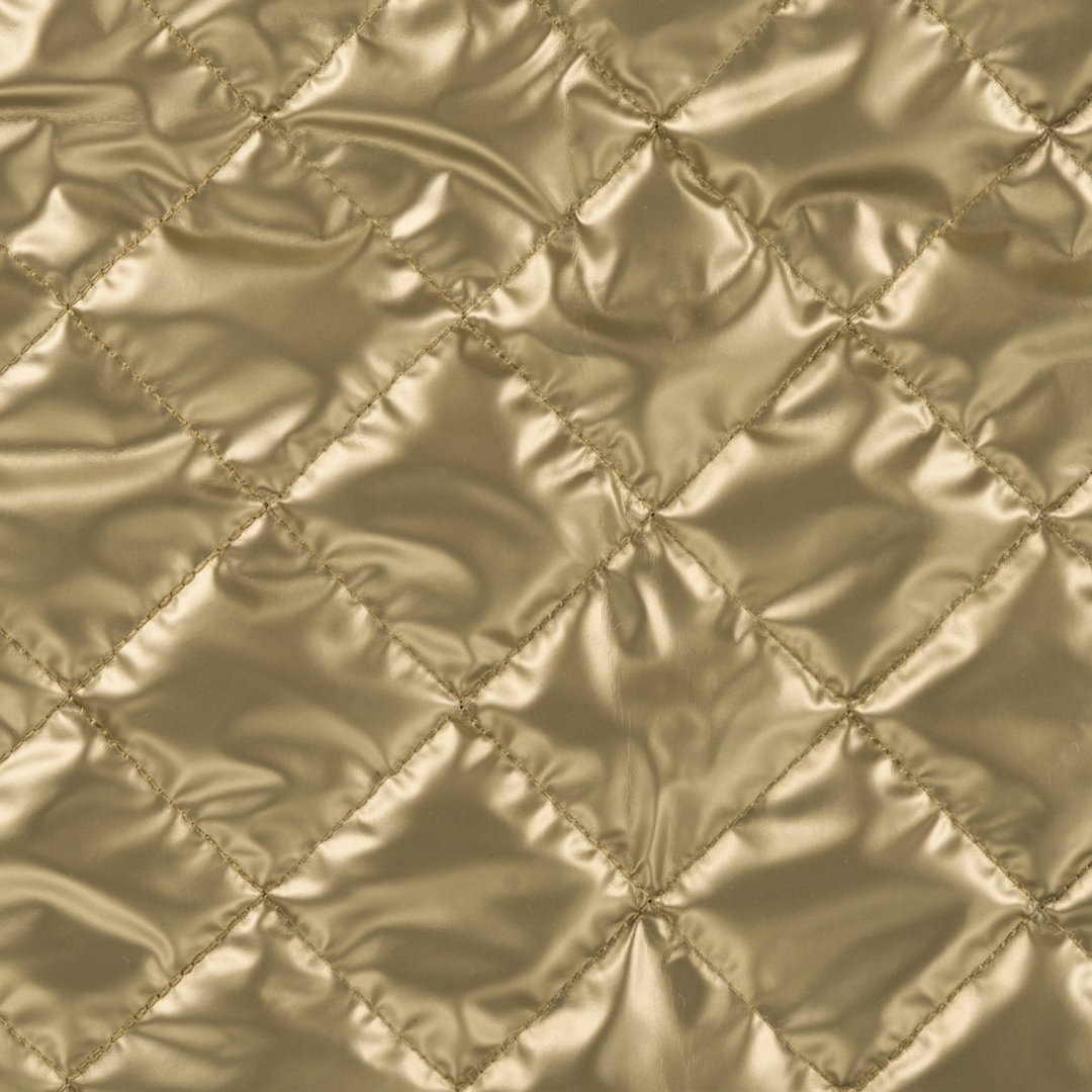 Wattierter Steppstoff metallic - gold *Videovorstellung*