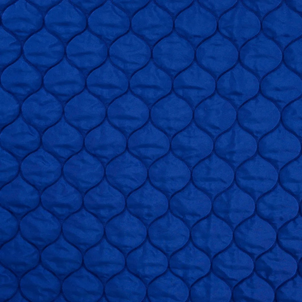 Leichter wattierter Steppstoff Waben - royalblau *Videovorstellung*