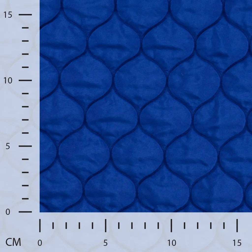 Leichter wattierter Steppstoff Waben - royalblau *Videovorstellung*
