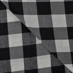 Baumwoll-Flanell "chevron" - Karos schwarz/weiß