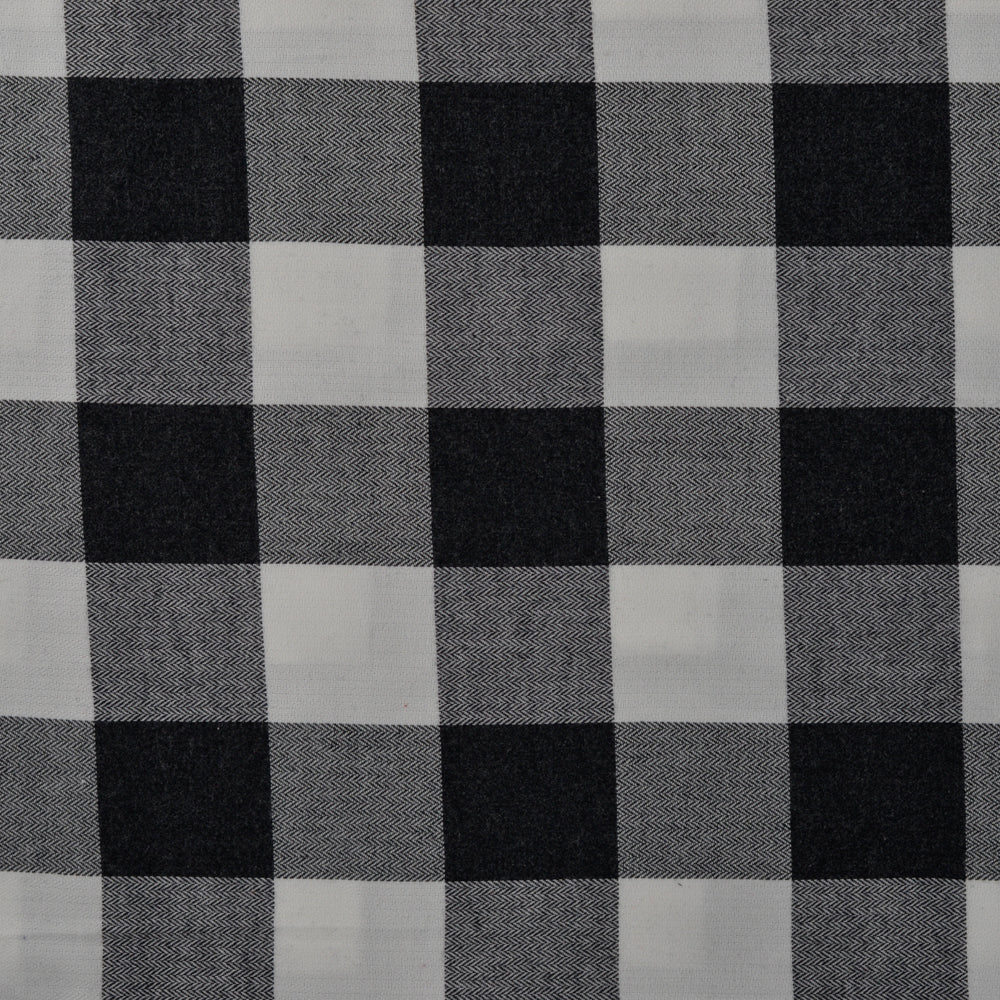 Baumwoll-Flanell "chevron" - Karos schwarz/weiß