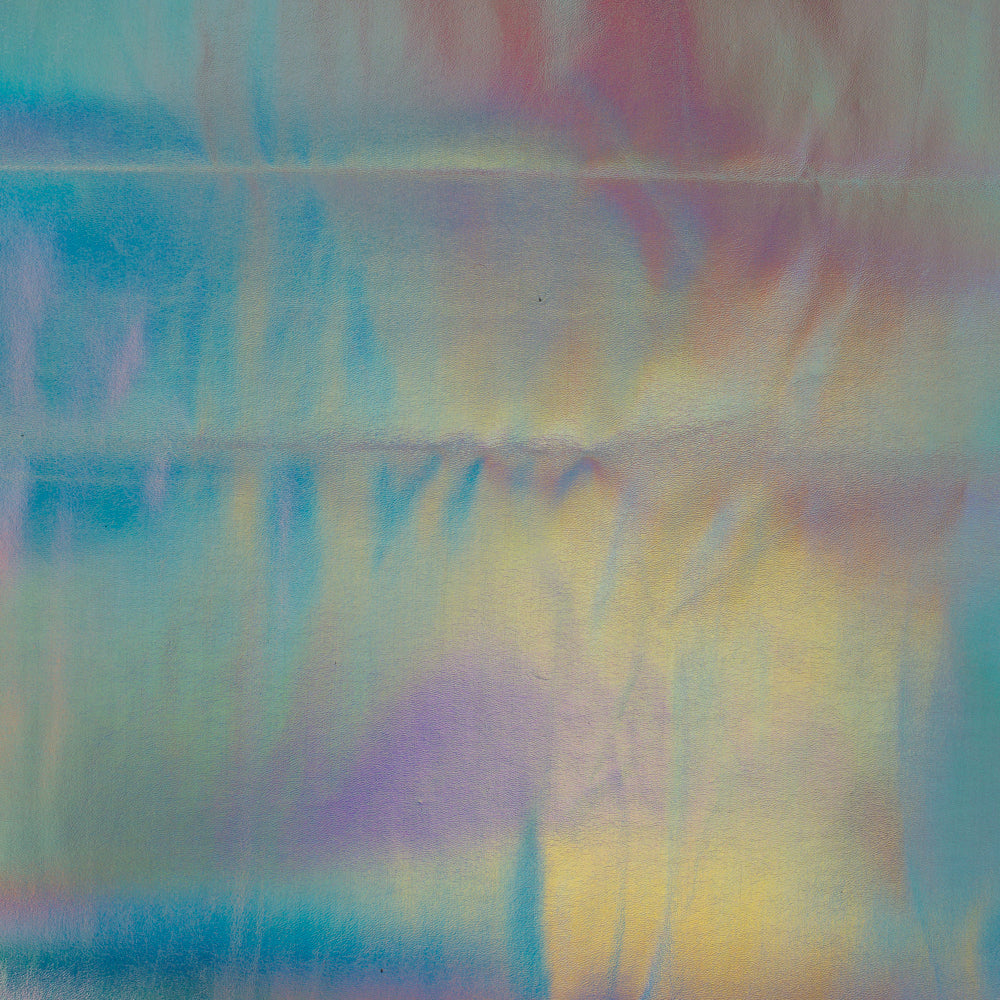 Dehnbares Kunstleder holografisch - silber matt