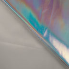 Dehnbares Kunstleder holografisch - silber matt