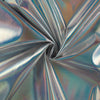 Dehnbares Kunstleder holografisch - silber matt