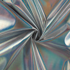 Dehnbares Kunstleder holografisch - silber matt