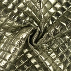 Wattierter Steppstoff "metallic" mit Plüsch - oliv *Videovorstellung*