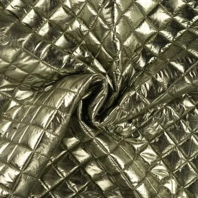 Wattierter Steppstoff "metallic" mit Plüsch - oliv *Videovorstellung*