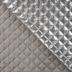 Wattierter Steppstoff "metallic" mit Plüsch - silber *Videovorstellung*