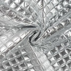 Wattierter Steppstoff "metallic" mit Plüsch - silber *Videovorstellung*