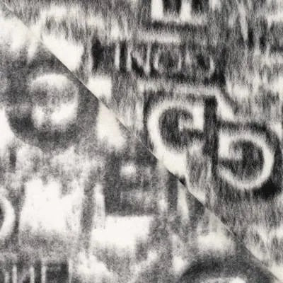 Mantelstrick Wolle brushed letters - offwhite/schwarz *Videovorstellung*
