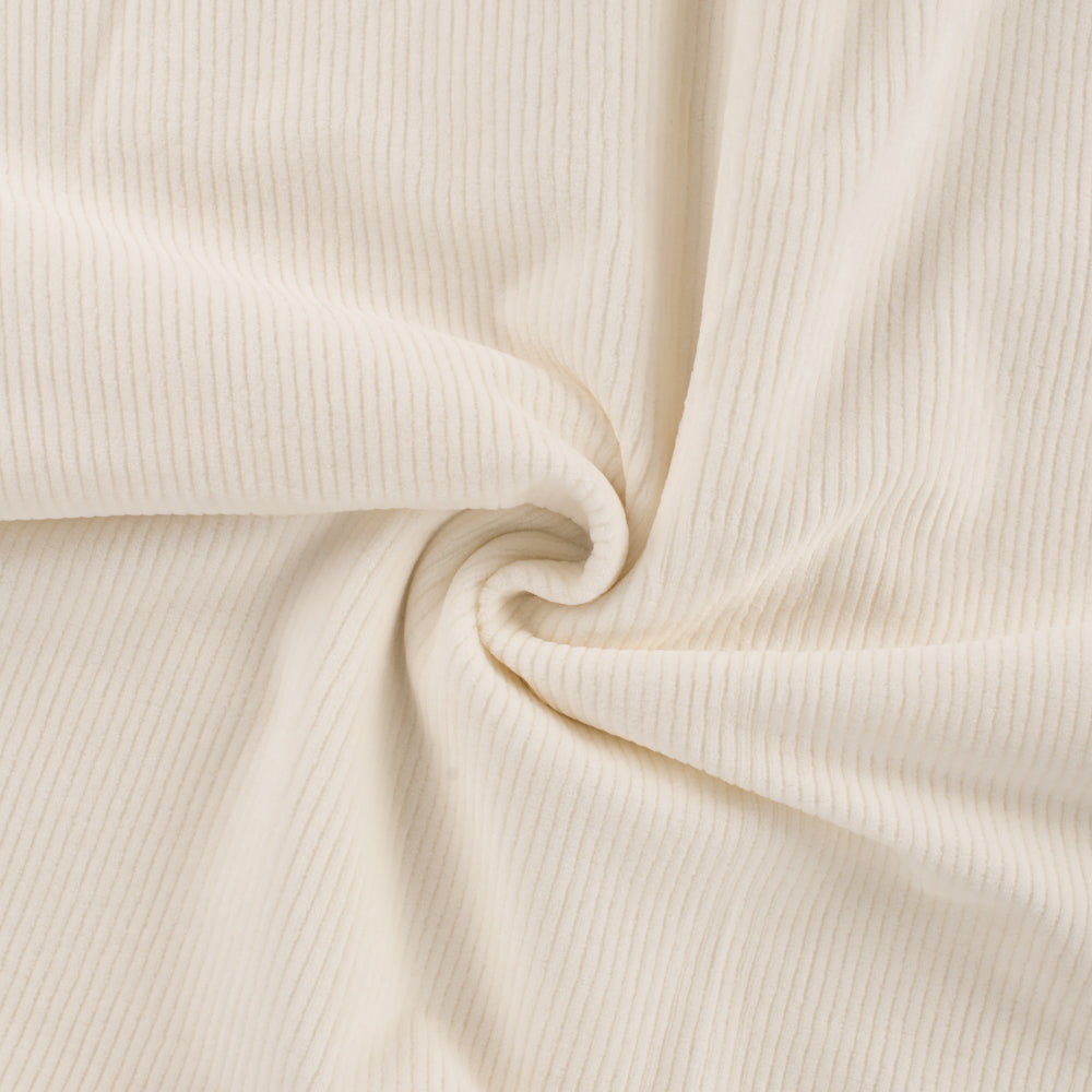 Cord Jersey - elastisch mit klassischer Rillenstruktur - ecru