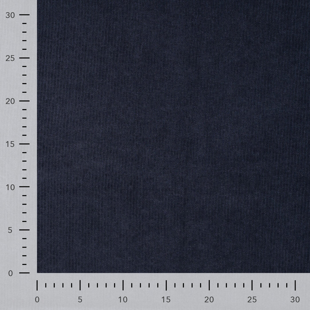 Cord Jersey - elastisch mit klassischer Rillenstruktur - dunkelblau