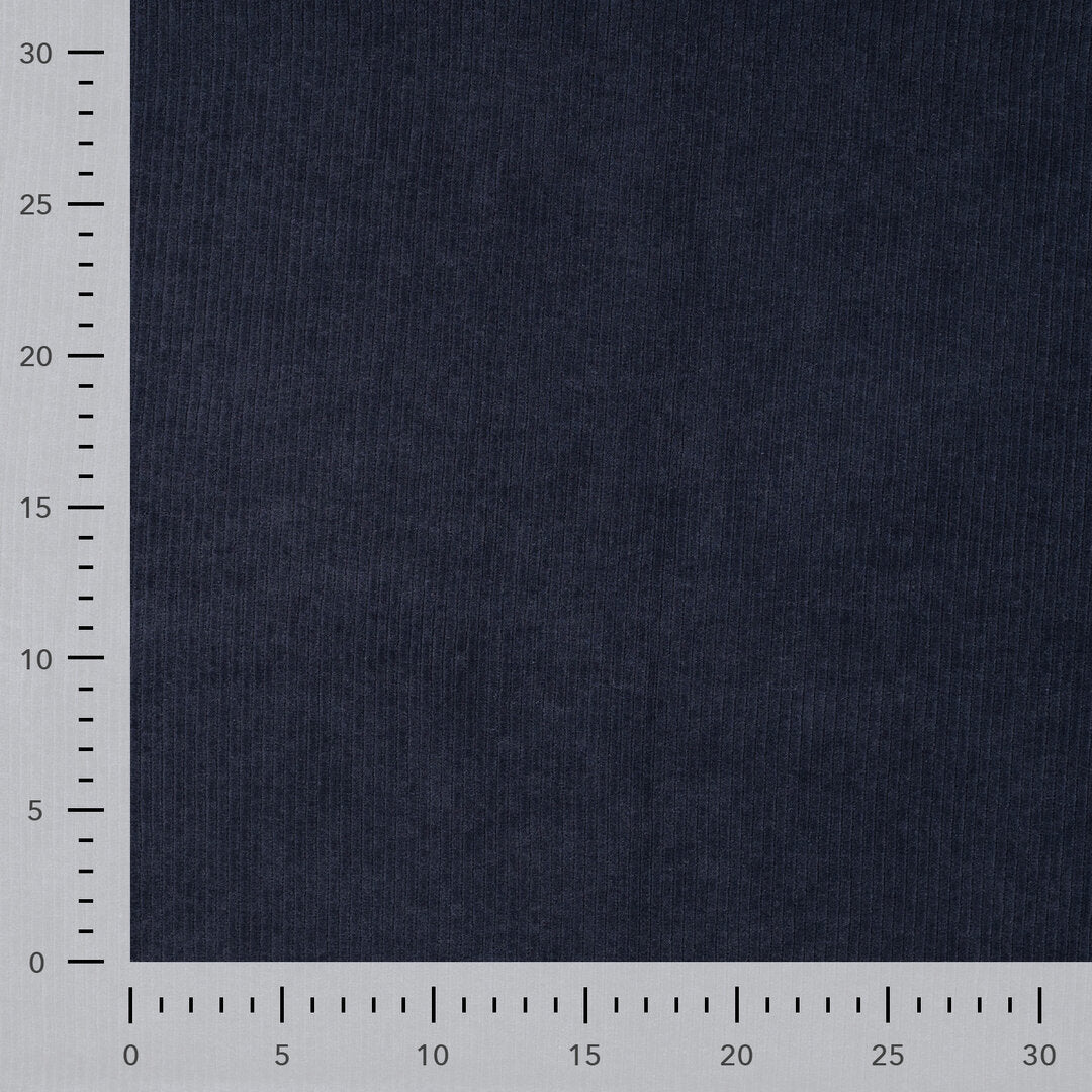Cord Jersey - elastisch mit klassischer Rillenstruktur - dunkelblau