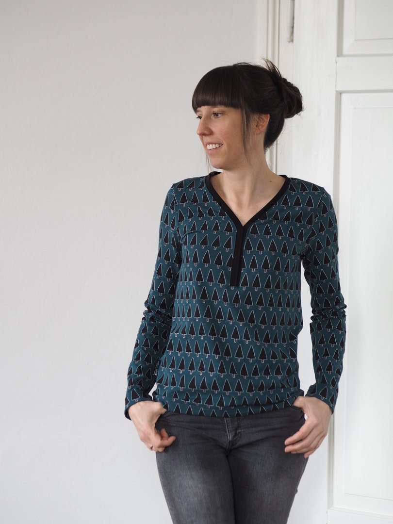 Designbeispiel: lillesol women No.53 Shirt mit Knopfleiste
