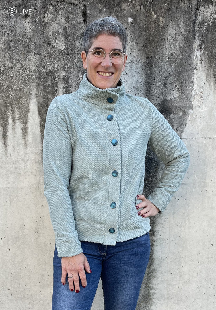 Designbeispiel: lillesol women No.68 Cardigan "Viga" mit Video-Nähanleitung