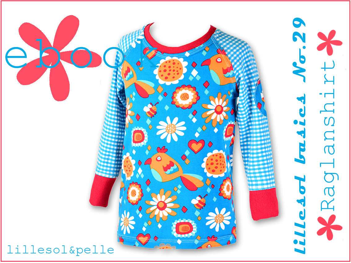 Ebook / Schnittmuster lillesol basic No.29 Raglanshirt * mit Video-Nähanleitung *
