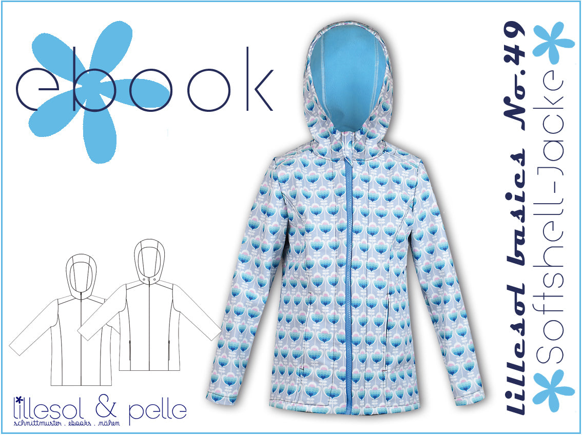 Ebook / Schnittmuster lillesol basics No.49 Softshelljacke *mit Video-Nähanleitung*