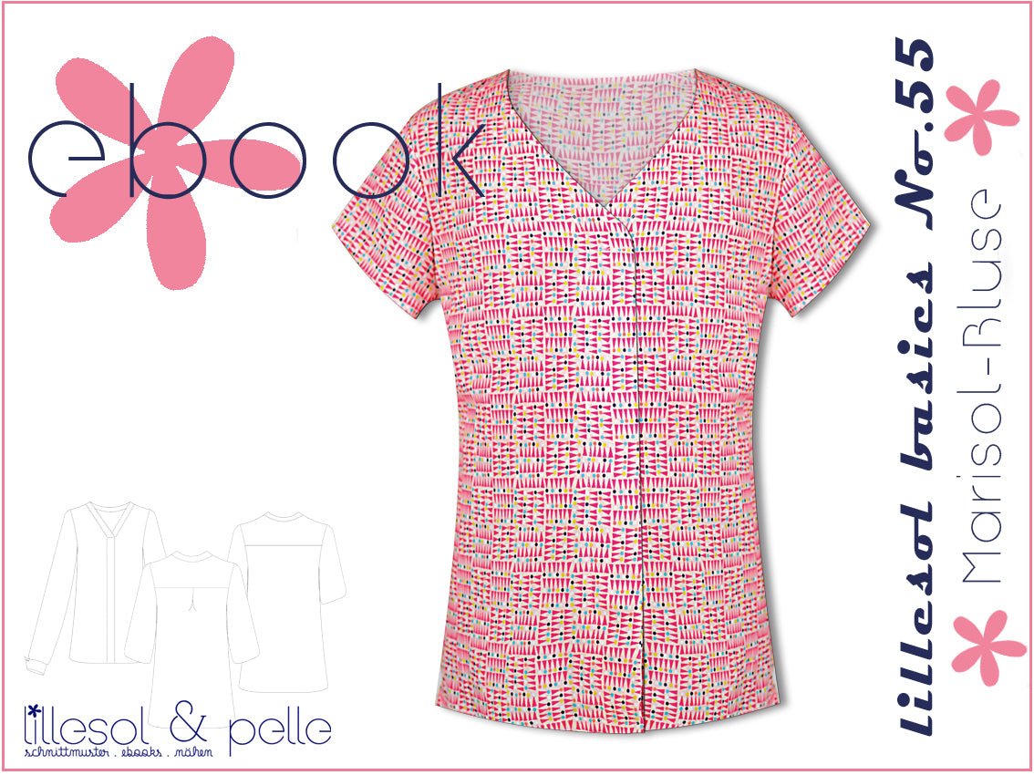 Ebook / Schnittmuster lillesol basics No.55 Marisol-Bluse * mit Video-Nähanleitung *