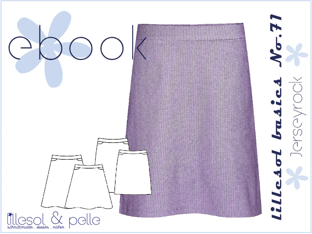Ebook / Schnittmuster lillesol basics No.71 Jerseyrock *mit Video-Nähanleitung*