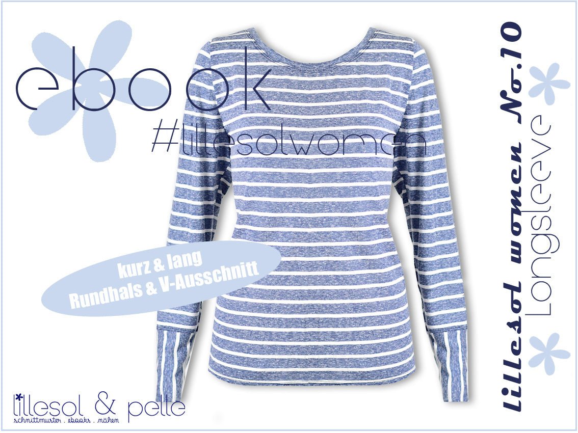 Ebook / Schnittmuster lillesol women No.10 Longsleeve *mit Video-Nähanleitung*