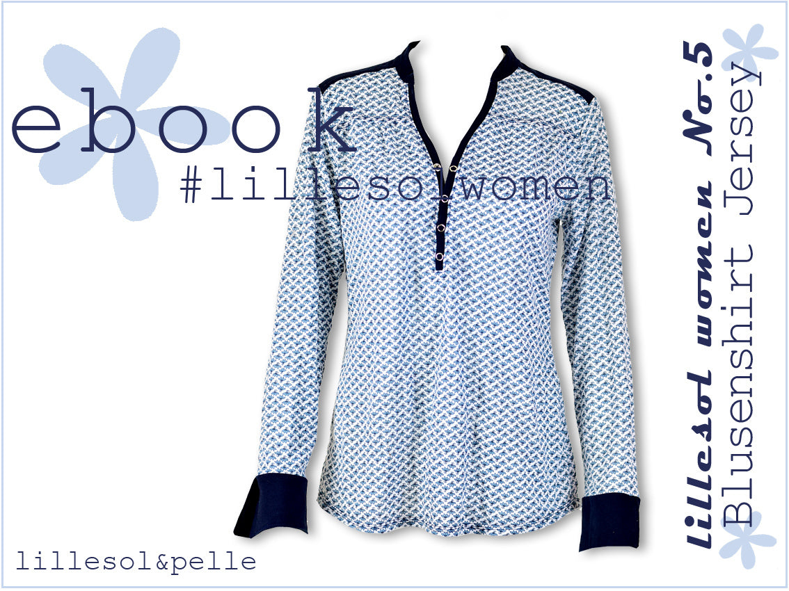 Ebook / Schnittmuster lillesol women No.5 Blusenshirt Jersey *mit Video-Nähanleitung*