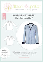 Ebook / Schnittmuster lillesol women No.5 Blusenshirt Jersey *mit Video-Nähanleitung*