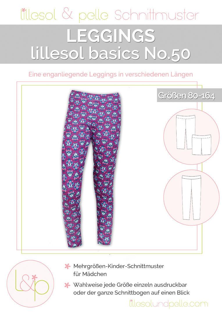 Schnittmuster lillesol basics No.50 Leggings * mit Video-Nähanleitung *