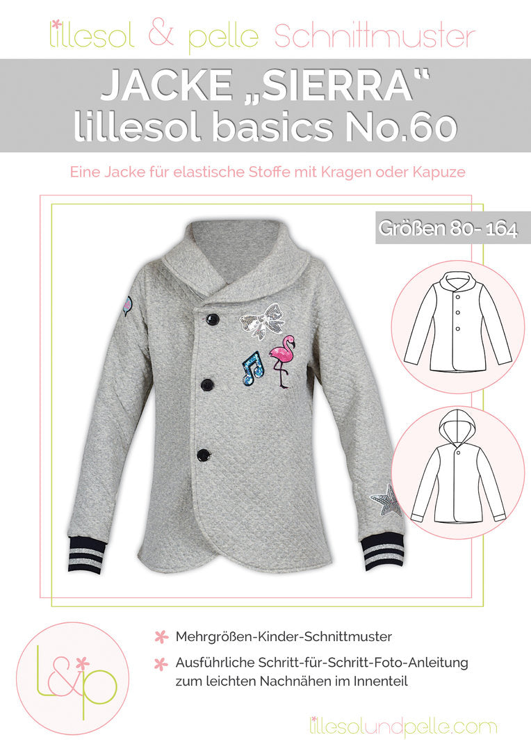 Ebook / Schnittmuster lillesol basics No.60 Jacke Sierra *mit Video-Anleitung*