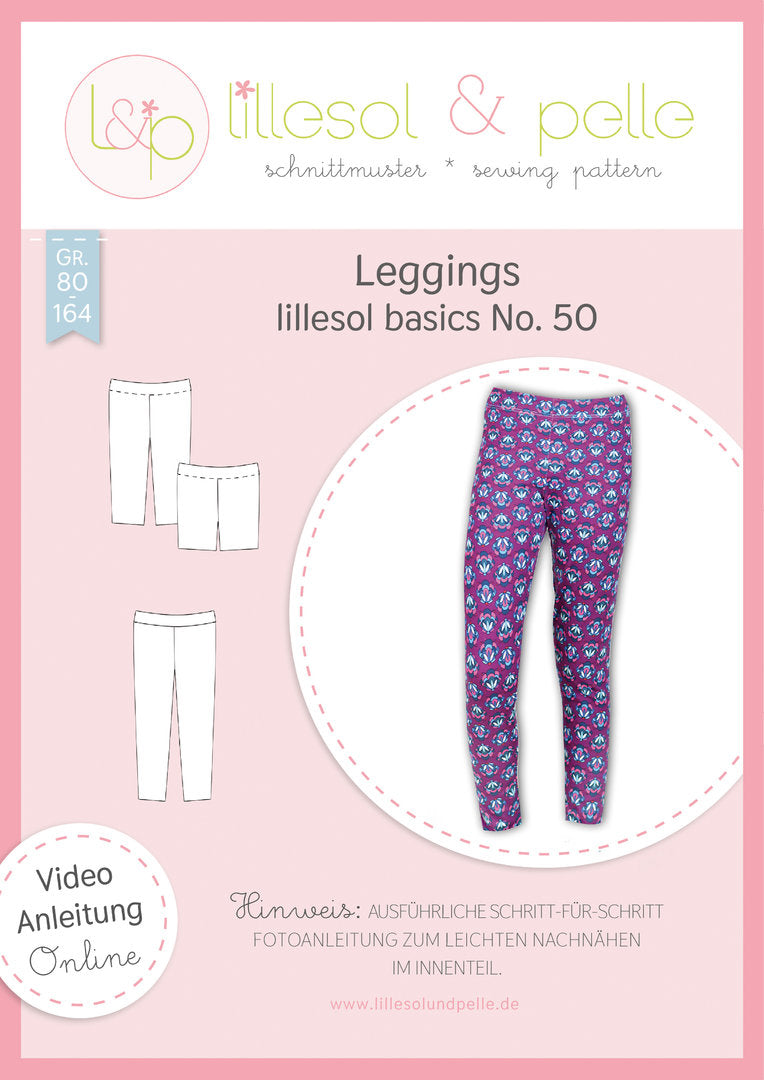 Papierschnittmuster lillesol basics No.50 Leggings * mit Video-Nähanleitung * ✂✂✂