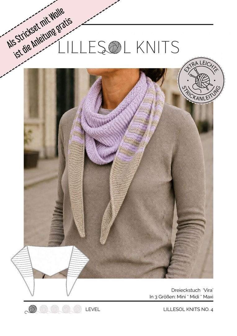 Ebook / Strickanleitung lillesol knits No.4 Dreieckstuch "Vira"