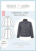Ebook / Schnittmuster lillesol men No3 Cardigan "Viga" *mit Video-Nähanleitung*