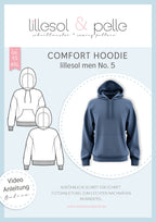 Papierschnittmuster lillesol men No.5 Comfort Hoodie " mit Video-Nähanleitung ✂✂✂