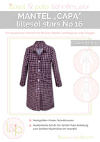 Ebook / Schnittmuster lillesol stars No.16 Mantel "Capa" *mit Video-Nähanleitung*