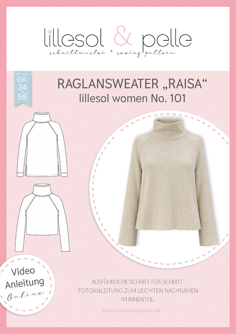 Papierschnittmuster lillesol women No.101 Raglansweater "Raisa" *mit Video-Nähanleitung ✂✂✂