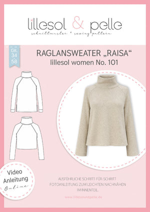 Schnittmuster lillesol women No.101 Raglansweater "Raisa" *mit Video-Nähanleitung*