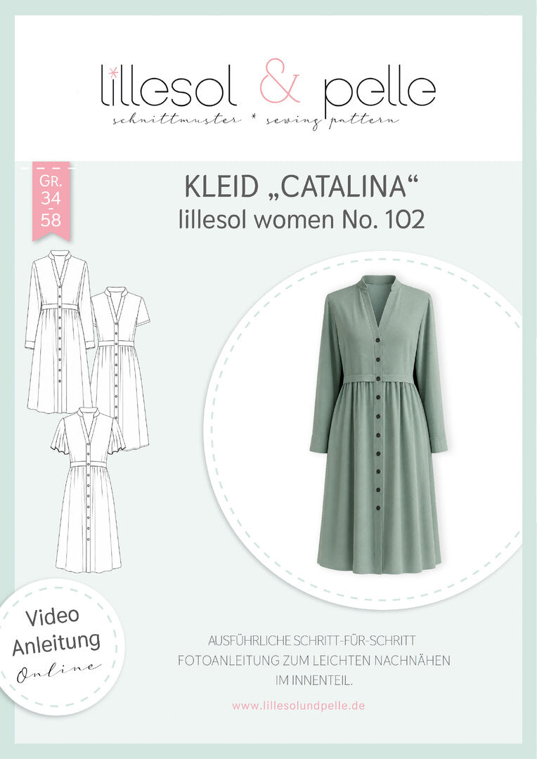 Papierschnittmuster lillesol women No.102 Kleid "Catalina" *mit Video-Nähanleitung ✂✂✂