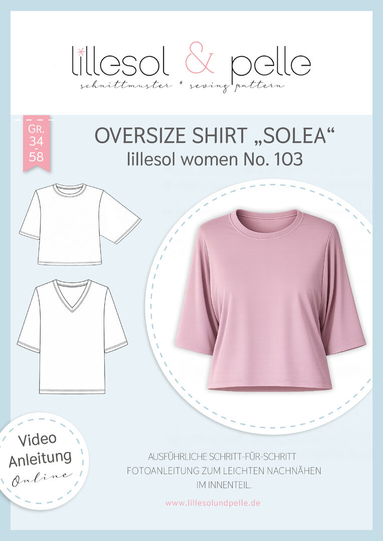 Papierschnittmuster lillesol women No.103 Oversize Shirt "Solea" *mit Video-Nähanleitung ✂✂✂