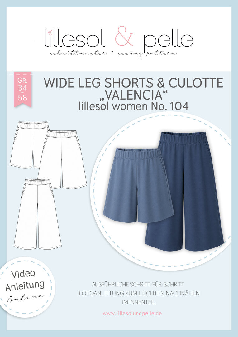 Papierschnittmuster lillesol women No.104 Shorts & Culotte "Valencia" *mit Video-Nähanleitung ✂✂✂