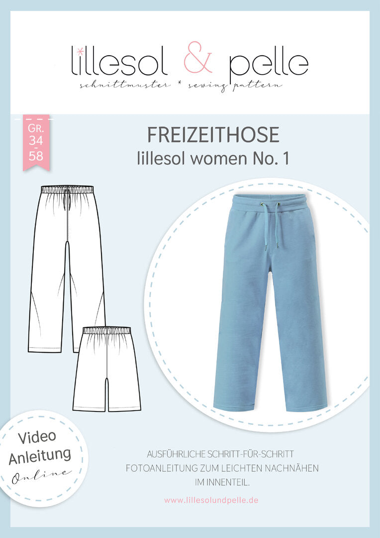 Papierschnittmuster lillesol women No.1 Freizeithose *mit Video-Nähanleitung* ✂✂✂